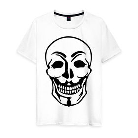 Мужская футболка хлопок с принтом Анонимус - череп в Петрозаводске, 100% хлопок | прямой крой, круглый вырез горловины, длина до линии бедер, слегка спущенное плечо. | скелет