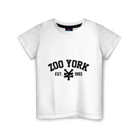 Детская футболка хлопок с принтом Zoo York в Петрозаводске, 100% хлопок | круглый вырез горловины, полуприлегающий силуэт, длина до линии бедер | 300 | york | zoo | антибренд | зоо | йорк