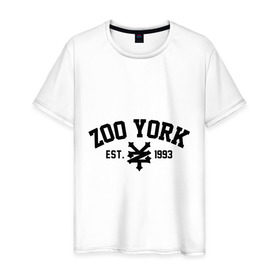 Мужская футболка хлопок с принтом Zoo York в Петрозаводске, 100% хлопок | прямой крой, круглый вырез горловины, длина до линии бедер, слегка спущенное плечо. | 300 | york | zoo | антибренд | зоо | йорк