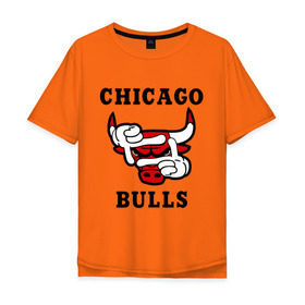 Мужская футболка хлопок Oversize с принтом Chicago Bulls Swag в Петрозаводске, 100% хлопок | свободный крой, круглый ворот, “спинка” длиннее передней части | bulls | chicago | new | swag | буллс | чикаго