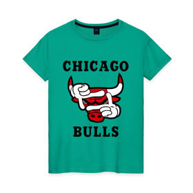 Женская футболка хлопок с принтом Chicago Bulls Swag в Петрозаводске, 100% хлопок | прямой крой, круглый вырез горловины, длина до линии бедер, слегка спущенное плечо | bulls | chicago | new | swag | буллс | чикаго