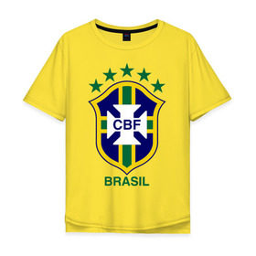 Мужская футболка хлопок Oversize с принтом Сборная Бразилии по футболу в Петрозаводске, 100% хлопок | свободный крой, круглый ворот, “спинка” длиннее передней части | бразилия