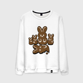 Мужской свитшот хлопок с принтом Шоколадные кролики в Петрозаводске, 100% хлопок |  | Тематика изображения на принте: chocolate | death | rabbit | еда | зайцы | заяц | зверь | кролик | шоколад