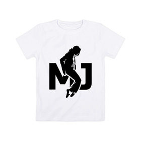 Детская футболка хлопок с принтом Майкл Джексон в Петрозаводске, 100% хлопок | круглый вырез горловины, полуприлегающий силуэт, длина до линии бедер | Тематика изображения на принте: jackson | king | michael | music | pop | джексон | джэксон | король | майкл | музыка | поп | попса