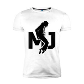 Мужская футболка премиум с принтом Майкл Джексон в Петрозаводске, 92% хлопок, 8% лайкра | приталенный силуэт, круглый вырез ворота, длина до линии бедра, короткий рукав | Тематика изображения на принте: jackson | king | michael | music | pop | джексон | джэксон | король | майкл | музыка | поп | попса