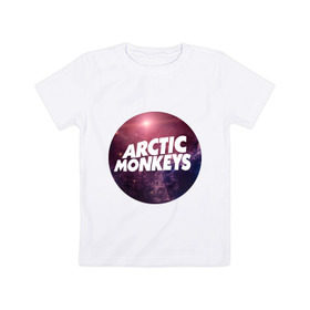 Детская футболка хлопок с принтом Arctic monkeys space logo в Петрозаводске, 100% хлопок | круглый вырез горловины, полуприлегающий силуэт, длина до линии бедер | arctic monkeys