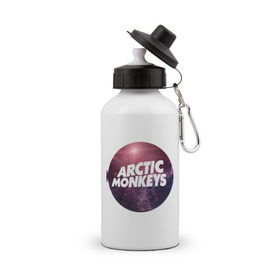 Бутылка спортивная с принтом Arctic monkeys space logo в Петрозаводске, металл | емкость — 500 мл, в комплекте две пластиковые крышки и карабин для крепления | Тематика изображения на принте: arctic monkeys