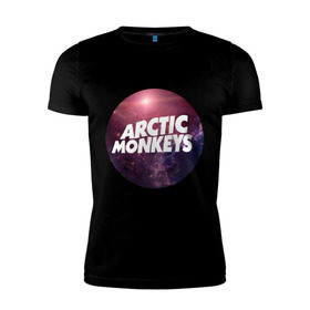 Мужская футболка премиум с принтом Arctic monkeys space logo в Петрозаводске, 92% хлопок, 8% лайкра | приталенный силуэт, круглый вырез ворота, длина до линии бедра, короткий рукав | Тематика изображения на принте: arctic monkeys