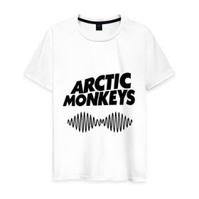 Мужская футболка хлопок с принтом Arctic monkeys wave в Петрозаводске, 100% хлопок | прямой крой, круглый вырез горловины, длина до линии бедер, слегка спущенное плечо. | arctic monkeys