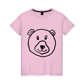 Женская футболка хлопок с принтом Медведь в Петрозаводске, 100% хлопок | прямой крой, круглый вырез горловины, длина до линии бедер, слегка спущенное плечо | русь