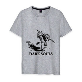 Мужская футболка хлопок с принтом Dark Souls в Петрозаводске, 100% хлопок | прямой крой, круглый вырез горловины, длина до линии бедер, слегка спущенное плечо. | dark souls