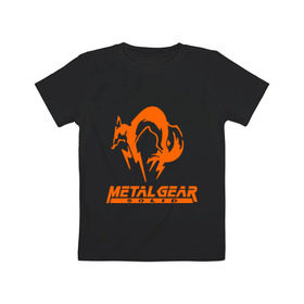 Детская футболка хлопок с принтом Metal Gear Solid Fox в Петрозаводске, 100% хлопок | круглый вырез горловины, полуприлегающий силуэт, длина до линии бедер | Тематика изображения на принте: лиса