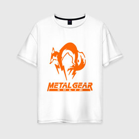 Женская футболка хлопок Oversize с принтом Metal Gear Solid Fox в Петрозаводске, 100% хлопок | свободный крой, круглый ворот, спущенный рукав, длина до линии бедер
 | лиса