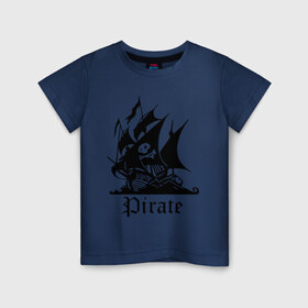 Детская футболка хлопок с принтом Пират в Петрозаводске, 100% хлопок | круглый вырез горловины, полуприлегающий силуэт, длина до линии бедер | пират