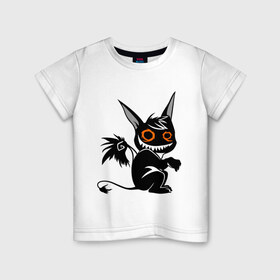 Детская футболка хлопок с принтом Маленький демон в Петрозаводске, 100% хлопок | круглый вырез горловины, полуприлегающий силуэт, длина до линии бедер | крылья