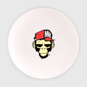 Тарелка 3D с принтом Monkey Swag в Петрозаводске, фарфор | диаметр - 210 мм
диаметр для нанесения принта - 120 мм | Тематика изображения на принте: cap | hat | head | mnk | monkey | swag | голова | кепка | мартышка | обезьяна | свэг