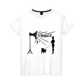 Женская футболка хлопок с принтом Depeche mode strange в Петрозаводске, 100% хлопок | прямой крой, круглый вырез горловины, длина до линии бедер, слегка спущенное плечо | depeche mode | депеш мод | дипи шмот | меломанам | музыка