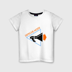 Детская футболка хлопок с принтом Depeche mode рупор в Петрозаводске, 100% хлопок | круглый вырез горловины, полуприлегающий силуэт, длина до линии бедер | depeche mode | депеш мод | дипи шмот | меломанам | музыка | рок | рупор