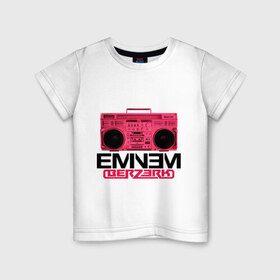Детская футболка хлопок с принтом Eminem Berzerk в Петрозаводске, 100% хлопок | круглый вырез горловины, полуприлегающий силуэт, длина до линии бедер | 