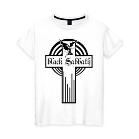 Женская футболка хлопок с принтом Black Sabbath в Петрозаводске, 100% хлопок | прямой крой, круглый вырез горловины, длина до линии бедер, слегка спущенное плечо | Тематика изображения на принте: black sabbath