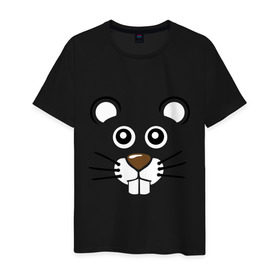 Мужская футболка хлопок с принтом Грызун в Петрозаводске, 100% хлопок | прямой крой, круглый вырез горловины, длина до линии бедер, слегка спущенное плечо. | грызун | животное | крыса | мышь | хомяк