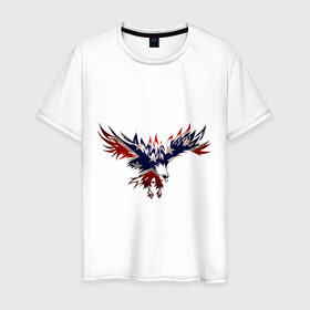 Мужская футболка хлопок с принтом Орел в Петрозаводске, 100% хлопок | прямой крой, круглый вырез горловины, длина до линии бедер, слегка спущенное плечо. | америка | звезды | конфедеративные штаты америки | конфедерация | орел | патриоты | символика | сша | туристам | флаг