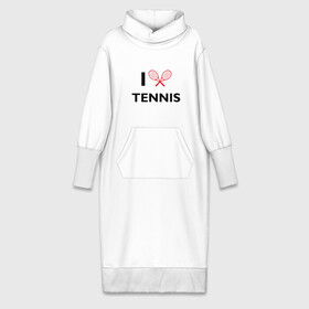 Платье удлиненное хлопок с принтом I Love Tennis в Петрозаводске,  |  | ракетка | тенис | теннис | теннисист