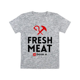 Детская футболка хлопок с принтом Fresh meat в Петрозаводске, 100% хлопок | круглый вырез горловины, полуприлегающий силуэт, длина до линии бедер | dota | fresh | meat | pudge | дота | мясо | пудж | свежее