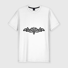 Мужская футболка премиум с принтом Кельтский узор в Петрозаводске, 92% хлопок, 8% лайкра | приталенный силуэт, круглый вырез ворота, длина до линии бедра, короткий рукав | кельт | орнамент | тату | узор