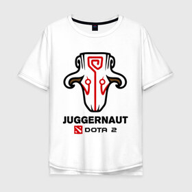 Мужская футболка хлопок Oversize с принтом Juggernaut Dota2 в Петрозаводске, 100% хлопок | свободный крой, круглый ворот, “спинка” длиннее передней части | Тематика изображения на принте: dota | juggernaut | джаггернаут | дота