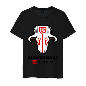 Мужская футболка хлопок с принтом Juggernaut Dota2 в Петрозаводске, 100% хлопок | прямой крой, круглый вырез горловины, длина до линии бедер, слегка спущенное плечо. | Тематика изображения на принте: dota | juggernaut | джаггернаут | дота
