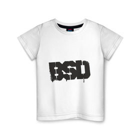 Детская футболка хлопок с принтом BSD в Петрозаводске, 100% хлопок | круглый вырез горловины, полуприлегающий силуэт, длина до линии бедер | Тематика изображения на принте: bmx | bsd