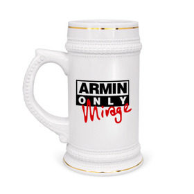 Кружка пивная с принтом Armin only - mirage в Петрозаводске,  керамика (Материал выдерживает высокую температуру, стоит избегать резкого перепада температур) |  объем 630 мл | addicted | buuren | mirage | van | аrmin
