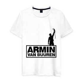 Мужская футболка хлопок с принтом Armin van buuren в Петрозаводске, 100% хлопок | прямой крой, круглый вырез горловины, длина до линии бедер, слегка спущенное плечо. | addicted | buuren | van | аrmin