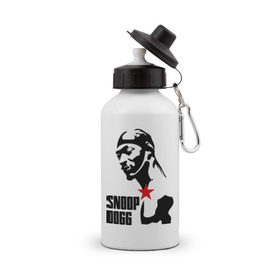 Бутылка спортивная с принтом Snoop Dogg в Петрозаводске, металл | емкость — 500 мл, в комплекте две пластиковые крышки и карабин для крепления | Тематика изображения на принте: dogg | snoop | дог | снуп