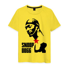 Мужская футболка хлопок с принтом Snoop Dogg в Петрозаводске, 100% хлопок | прямой крой, круглый вырез горловины, длина до линии бедер, слегка спущенное плечо. | dogg | snoop | дог | снуп