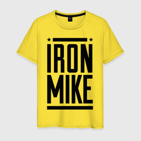 Мужская футболка хлопок с принтом Iron Mike в Петрозаводске, 100% хлопок | прямой крой, круглый вырез горловины, длина до линии бедер, слегка спущенное плечо. | iron | mike | бокс | железный | замбидис | майк | чемпион