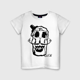 Детская футболка хлопок с принтом Череп из девушек Дали в Петрозаводске, 100% хлопок | круглый вырез горловины, полуприлегающий силуэт, длина до линии бедер | дали | девушка | тело | фигура | череп