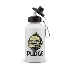 Бутылка спортивная с принтом Pudge Пудж в Петрозаводске, металл | емкость — 500 мл, в комплекте две пластиковые крышки и карабин для крепления | dota | pudge | дота | пудж