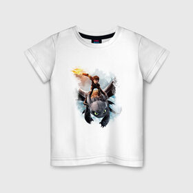 Детская футболка хлопок с принтом Как приручить дракона в Петрозаводске, 100% хлопок | круглый вырез горловины, полуприлегающий силуэт, длина до линии бедер | дракон | как приручить дракона | мультфильм