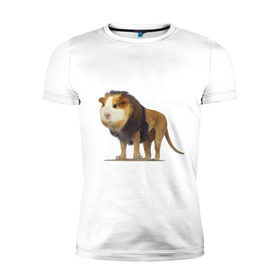 Мужская футболка премиум с принтом Свинолев в Петрозаводске, 92% хлопок, 8% лайкра | приталенный силуэт, круглый вырез ворота, длина до линии бедра, короткий рукав | swag | лев | морская | свинка | свэг