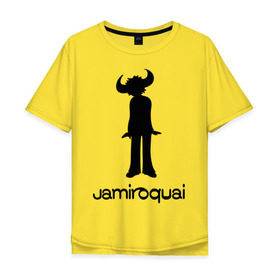 Мужская футболка хлопок Oversize с принтом Jamiroquai в Петрозаводске, 100% хлопок | свободный крой, круглый ворот, “спинка” длиннее передней части | funk | jamiroquai | jazz | джаз | джамирокуай | фанк