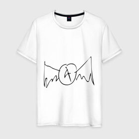 Мужская футболка хлопок с принтом Aerosmith (draw logo) в Петрозаводске, 100% хлопок | прямой крой, круглый вырез горловины, длина до линии бедер, слегка спущенное плечо. | aerosmith | draw | logo | логотип | рисованный