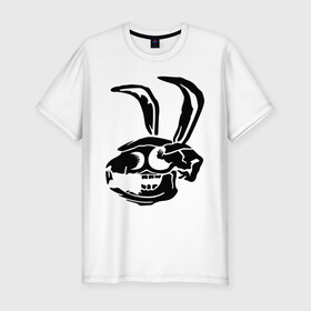 Мужская футболка премиум с принтом Дохлый кролик в Петрозаводске, 92% хлопок, 8% лайкра | приталенный силуэт, круглый вырез ворота, длина до линии бедра, короткий рукав | Тематика изображения на принте: скелет