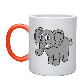 Кружка хамелеон с принтом Милый слоник в Петрозаводске, керамика | меняет цвет при нагревании, емкость 330 мл | слон