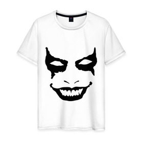 Мужская футболка хлопок с принтом Зловещее лицо в Петрозаводске, 100% хлопок | прямой крой, круглый вырез горловины, длина до линии бедер, слегка спущенное плечо. | 