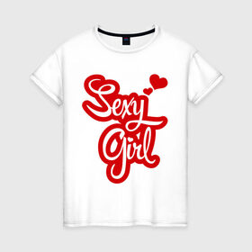 Женская футболка хлопок с принтом Sexy girl в Петрозаводске, 100% хлопок | прямой крой, круглый вырез горловины, длина до линии бедер, слегка спущенное плечо | girl | девушка