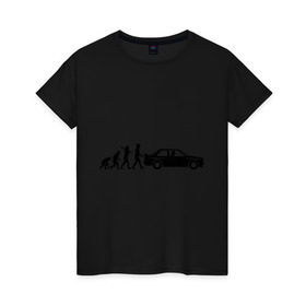 Женская футболка хлопок с принтом Бмв эволюция в Петрозаводске, 100% хлопок | прямой крой, круглый вырез горловины, длина до линии бедер, слегка спущенное плечо | bmw | evolution | автомобиль | бмв | развитие | эволюция