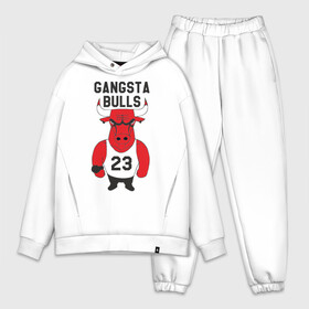 Мужской костюм хлопок OVERSIZE с принтом Gangsta Bulls в Петрозаводске,  |  | bulls | chicago | gangsta | бык | гангстер | чикаго