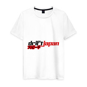 Мужская футболка хлопок с принтом DRIFT JAPAN streetstyle в Петрозаводске, 100% хлопок | прямой крой, круглый вырез горловины, длина до линии бедер, слегка спущенное плечо. | Тематика изображения на принте: дрифт